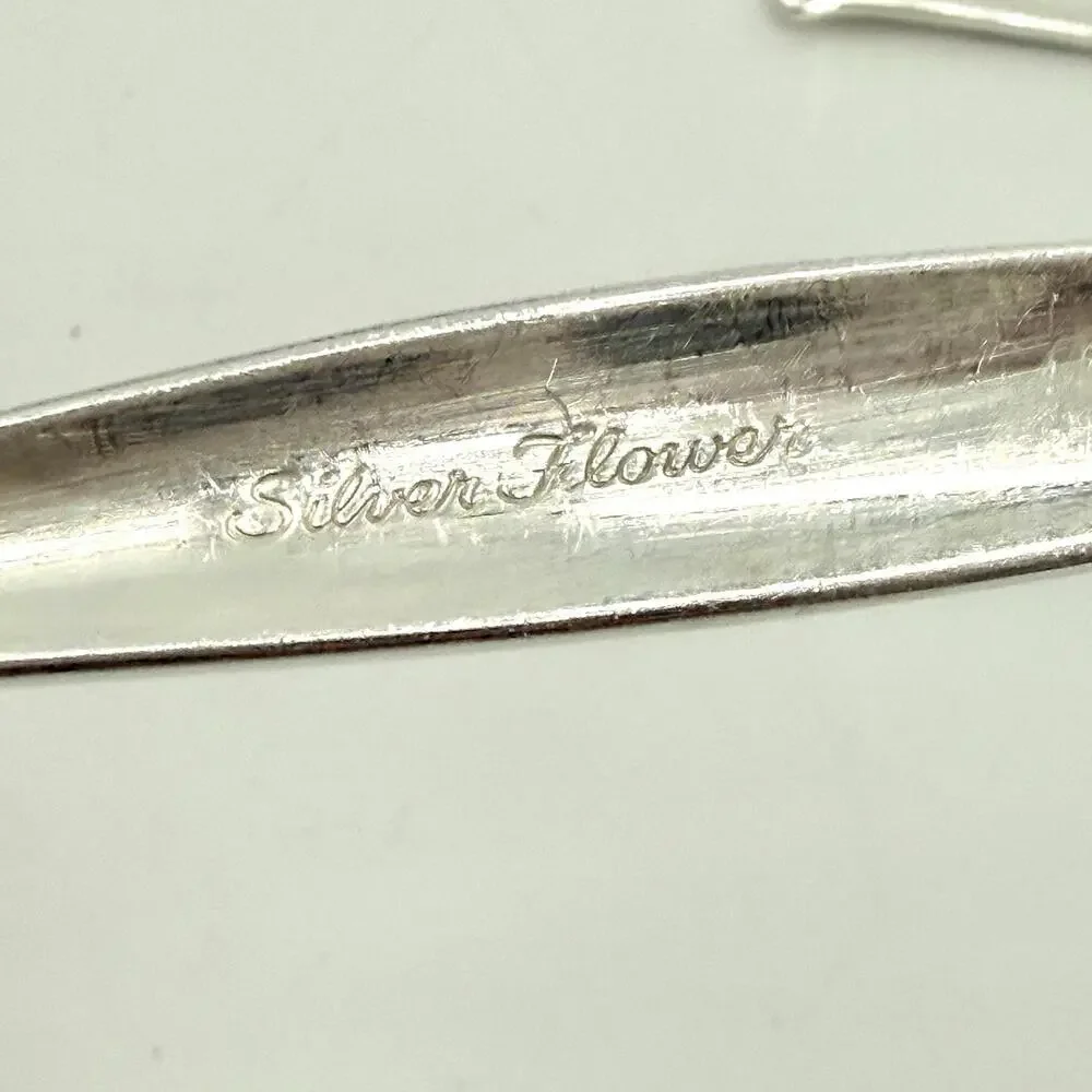 Lot of 11 Oneida Community SILVER FLOWER 1960s Silverplate Oval Teaspoons 5 7/8